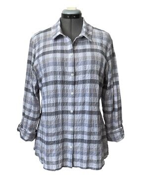 Habitat checked textured cotton shirt XL